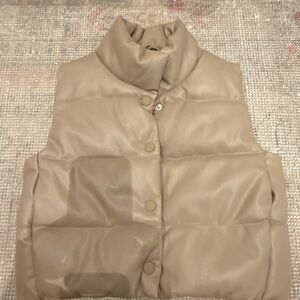 Zara Beige Puffer Vest for Women
